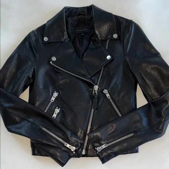 Mackage Black Leather Biker Jacket - Picture 1 of 8